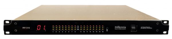 HV-316<br> Sixteen Channel Remote<br> Dante Network Mic Preamp